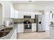 Bright kitchen featuring stainless steel appliances, granite countertops, and white cabinets for a modern aesthetic at 1639 Saddlehorn Dr, Lakeland, FL 33810