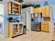 Efficient kitchen design with stainless steel appliances and tile backsplash at 242 Prestwick Dr, Davenport, FL 33897