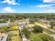 An aerial shot showing various homes with lush greenery, and mature trees in a classic residential neighborhood at 424 Forest Glen Ave, Lakeland, FL 33813