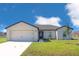 Charming single-story home with a two-car garage and well-manicured lawn at 113 Cimarron Ln, Poinciana, FL 34759
