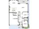 Layout of the first floor showing the kitchen, living room, garage, and entry at 16958 Cedar Valley Cir, Clermont, FL 34711