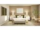 Inviting main bedroom featuring a decorative rug, decorative pillows, and two bedside tables at 2105 Stake Out Way, Apopka, FL 32703