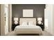 A serene bedroom showcasing a comfortable bed, nightstands, neutral decor, and natural lighting at 463 Puma Loop, Groveland, FL 34736
