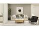 Cozy living room featuring comfortable seating, neutral colors, stylish decor, and an inviting atmosphere at 463 Puma Loop, Groveland, FL 34736