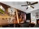 A Star Wars themed bedroom offers two beds, a ceiling fan and wooden flooring at 8646 La Isla Dr, Kissimmee, FL 34747