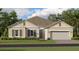 Charming single-Gathering home featuring a two-car garage, landscaped front yard, and neutral color palette at 4759 Waltham Forest Dr, Davenport, FL 33837