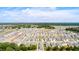 An aerial view displaying a vast residential community with uniform architecture, well-maintained lawns, and tree-lined streets at 2115 Forage Dr, Kissimmee, FL 34746