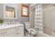 Bathroom with a shower/tub combination and a vanity at 492 Caribbean Dr, Lakeland, FL 33803