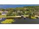Breathtaking aerial view of a luxurious lakefront estate with a private beach and boat dock at 5500 W Lake Butler Rd, Windermere, FL 34786