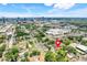 An aerial view of the property pinpointed near downtown, highlighting its convenient access to city amenities at 830 Polk St, Orlando, FL 32805