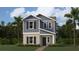 Charming two-story home with blue siding, gray accents, and a welcoming front entrance at 2879 Transformation Way, Clermont, FL 34714