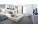 Bright, modern main bedroom with neutral tones, mountain art, and a contemporary design at 3008 Protagonist St, Kissimmee, FL 34746