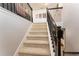 Carpeted staircase with decorative wrought iron railing at 14563 Bahama Swallow Blvd, Winter Garden, FL 34787