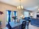 Dining room with lots of natural light with a table for four guests and direct access to the living room at 159 Lazy Willow Dr, Davenport, FL 33897