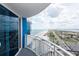 Lovely condo balcony featuring sliding glass doors and views of the city and ocean at 2625 S Atlantic Ave # 24Sw, Daytona Beach, FL 32118