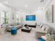 Bright living room features neutral furniture, stylish décor, and plenty of natural light at 921 Fieldstone Way, Haines City, FL 33844