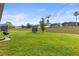 Large, well-maintained backyard with lush green grass and a view of neighboring homes at 358 Canna Dr, Davenport, FL 33897