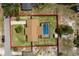 Aerial view of a home's fenced perimeter with a screened-in pool, and spacious backyard at 4727 Wales St, Lake Wales, FL 33859