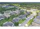 An overhead perspective of homes, a serene pond, and beautiful green spaces in the community at 6523 Evergreen Park Dr, Lakeland, FL 33813