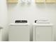 Functional laundry room features modern washer and dryer with ample storage space at 978 Hour Glass Rd, Lakeland, FL 33801