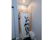 Tiled shower featuring a decorative shower curtain and a mounted shower head at 110 E Lauren Ct, Fern Park, FL 32730