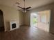 Living room featuring a fireplace and sliding glass doors leading to a covered patio at 2163 Wintermere Pointe Dr, Winter Garden, FL 34787