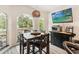 Bright dining area with large windows, a cozy dining table and chairs, and a modern ceiling light at 25302 Lido Ave, Sorrento, FL 32776