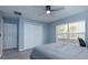 Inviting bedroom features a ceiling fan, large closet, and a cozy feel at 2418 Se 23Rd St, Ocala, FL 34471