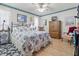 Comfortable bedroom features nice ceiling fan and bright walls at 4846 Colonnades Club Blvd, Lakeland, FL 33811