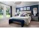Cozy bedroom with a comfortable bed, stylish decor, and a view of the outdoors at 6236 Sw 95Th Pl, Ocala, FL 34476