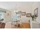 Open dining area features a glass table, light fixture and natural light at 2121 Escobar Ave, Lady Lake, FL 32159