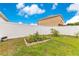 Fenced backyard with garden bed at 421 Sierra Mike Blvd, Lake Alfred, FL 33850