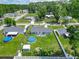 Aerial view featuring above-ground pools in large fenced backyards in residential area at 4730 Se 141St Pl, Summerfield, FL 34491