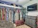 Spacious walk-in closet with ample hanging space, a dresser and a TV at 4730 Se 141St Pl, Summerfield, FL 34491