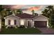 Charming single-story home featuring stone accents, a well-maintained lawn, and a two-car garage at 5431 Lewisham Dr, Davenport, FL 33837
