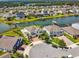 A scenic aerial view of a lakefront community, with lush green lawns and inviting waterfront homes at 4950 Chase Ct, St Cloud, FL 34772