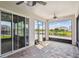 Screened patio offering stunning backyard views of the water at 4950 Chase Ct, St Cloud, FL 34772