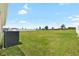 Vast backyard featuring well-kept grass, a white fence, and an open view, perfect for outdoor activities at 3839 White Ibis Rd, Lakeland, FL 33811
