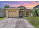 Charming one-story home featuring an attached garage and inviting front entrance with a well-maintained lawn at 1309 Timberbend Cir, Orlando, FL 32824