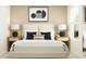Bright bedroom features a decorative art piece hung above the bed and a sunlit window at 2180 Albatross Nest Dr, Bartow, FL 33830