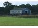 Exterior view of the barn on the property, featuring board fencing at 6726 Nw 54Th Loop, Ocala, FL 34482