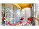 Covered balcony featuring multiple chairs, and a small colorful side table at 7654 Comrow St # 202, Kissimmee, FL 34747