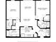 Detailed floor plan showing layout of the living room, kitchen, bedrooms, and bathrooms at 7654 Comrow St # 202, Kissimmee, FL 34747