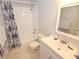 Clean, well-lit bathroom featuring a shower, vanity, and contemporary fixtures at 24 Lake Vista Way, Ormond Beach, FL 32174