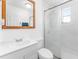 A clean, well-lit bathroom with a modern vanity and walk-in shower at 652 N Jackson St, Eagle Lake, FL 33839