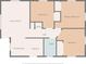 This floor plan shows the layout of the home, including the living room, bedrooms, kitchen and bathroom at 728 Trenton Rd, Lakeland, FL 33815