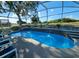 Enclosed pool area with a pool, spa, and lounge chairs, ideal for outdoor relaxation at 205 Golf Aire Blvd, Haines City, FL 33844