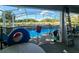 Lounge by the sparkling pool surrounded by a screened enclosure providing comfort at 205 Golf Aire Blvd, Haines City, FL 33844