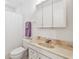 Bright bathroom featuring a marble-look sink, toilet, and shower with white fixtures at 519 Market W Sq, Lakeland, FL 33813
