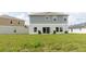 Large backyard offers ample space for recreation with a grassy area and patio at 1424 Axel Cir, Winter Haven, FL 33880